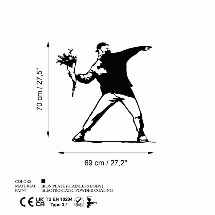 Wallity Banksy Metal 01 Negro